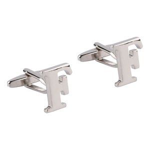 Letter F Cufflink for Formal Events, Groomsmen Gift, Wedding Attire, Anniversary